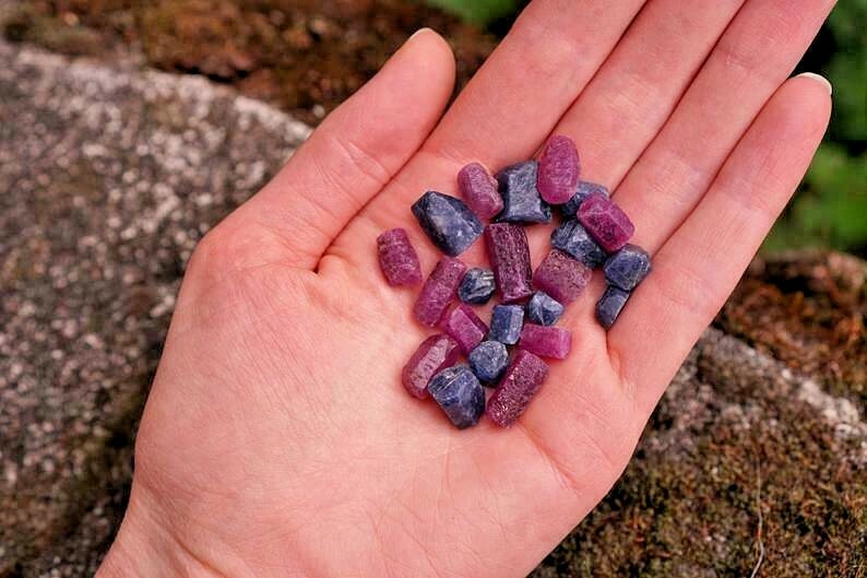 300 CT Natural Unheated CERTIFIED Ruby Raw + Sapphire Loose