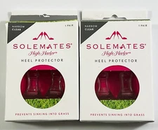 LOT OF 2 SoleMates High Heeler Clear Heel Protectors Stoppers Narrow Size. Clear