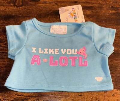 Build-A-Bear: Axolotl Plush Blue T-Shirt~New With Tags!!!!!!