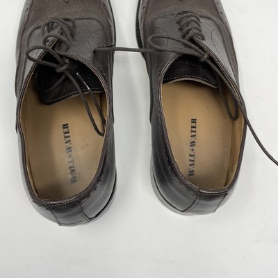 WALL & WATER Dress Shoes Men 9 Brown Leather Wing-Tip Derby  display picture 1