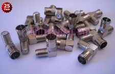 25 F Push-On Right Angle Male to Female Quick Coaxial TV Cable Connector Adapter