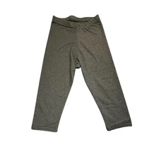 Vtg Womens One Step Ahead Gray Capri Leggings Size Medium Stretchy Activewear