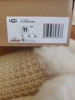 Ugg Cluggette Knit Women's Slippers Size US 11 Cream/Chestnut | eBay