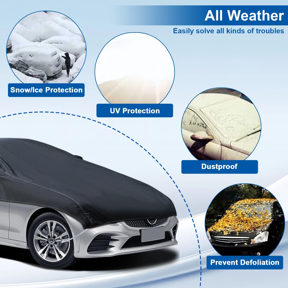 Cubierta de media carrocería impermeable PEVA suave a prueba de nieve cubierta anti-UV sedán SUV Foto 2 de 4
