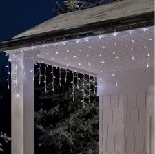 HOME ACCENTS 300 Ct COOL WHITE MINI LED ICICLE LIGHTS STEADY LIT SUPER BRIGHT