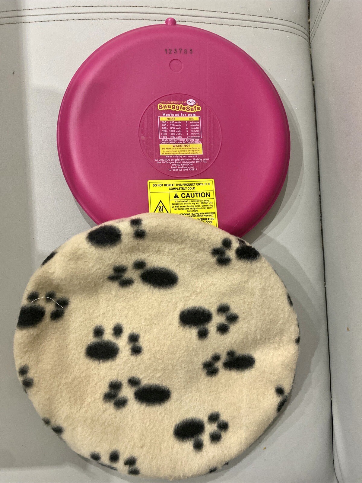 Used SnuggleSafe Microwave PET Heat pad Warmth for dogs, cats and small