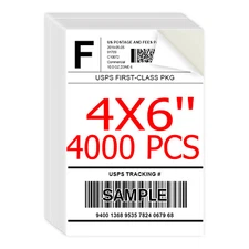 4000 4x6 Fanfold Direct Thermal Shipping Labels for Zebra and Rollo Printers