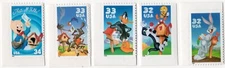 Scott #3137-3204-3306-3391-3534 Bugs Bunny to Porky Pig (5) Single Stamps - MNH