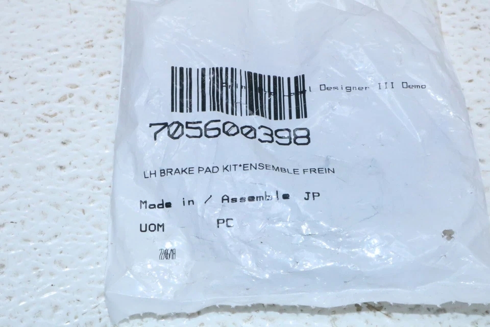 2005 - 2018 Can-Am Outlander 400 Maverick 左 Lh 刹车片套件 705600398 全新原始设备制造商 — 第 3/4 张图片