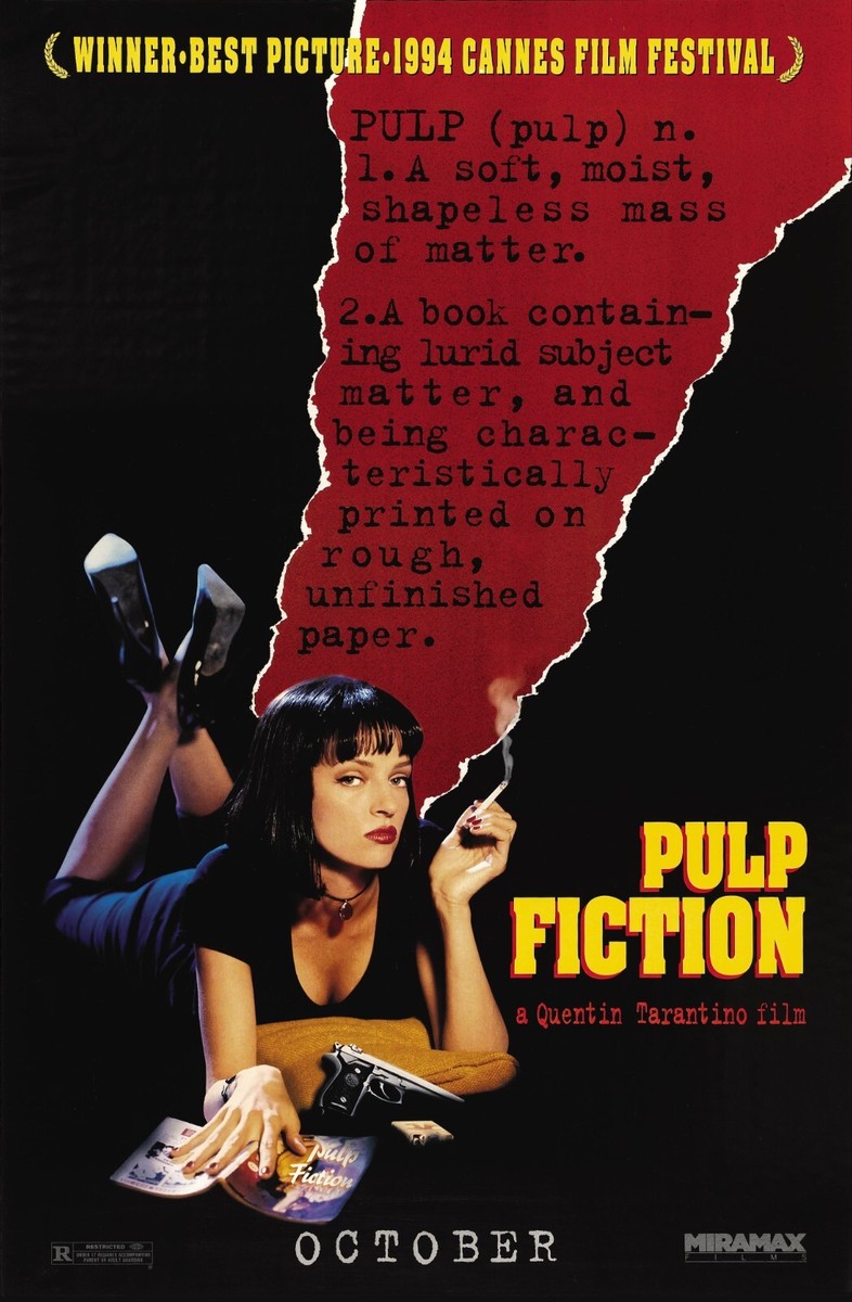 ポスター 90s VINTAGE PULP FICTION ORIGINAL POSTER Pulp Fiction (1994) Rare Poster by Original Film Posters