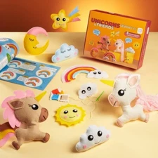 Unicorn Sewing Kit for Kids – DIY Plush Craft Set – Ages 8+ – Makes 8 Toys
