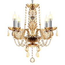 Elegant 4 Light Crystal Candle Chandelier Ceiling Pendant Light Fixture Decor