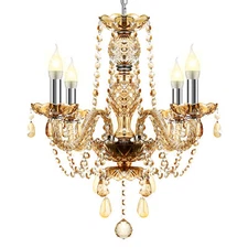 Elegant 4 Light Crystal Candle Chandelier Ceiling Pendant Light Fixture Decor
