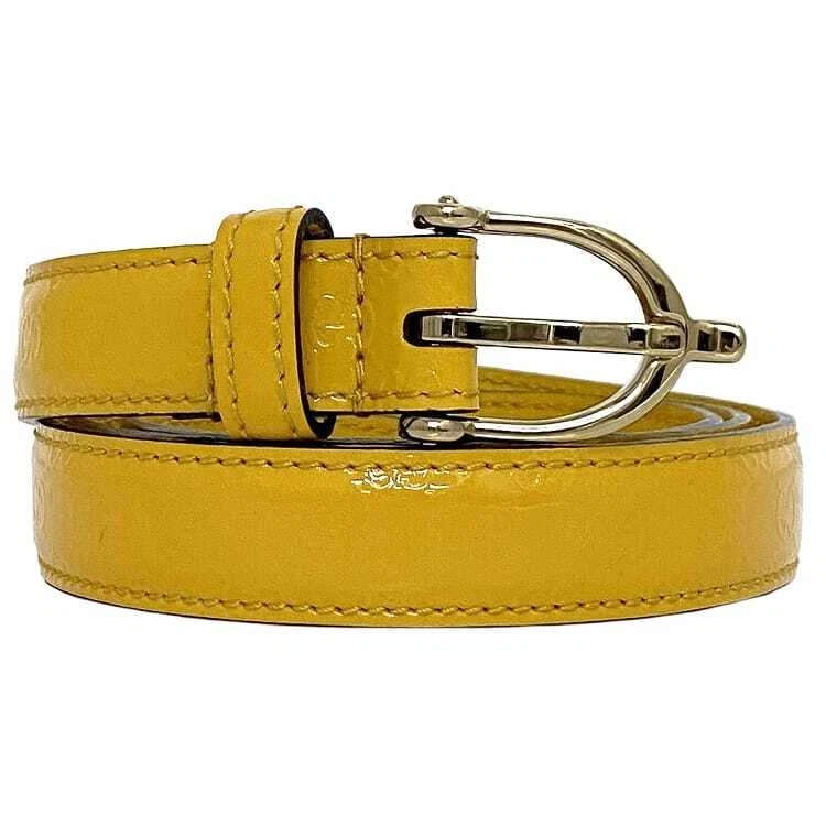 Ceinture Gucci jaune shimaline 309900 ec 20326 taille étroite ceinture cuir d'occasion