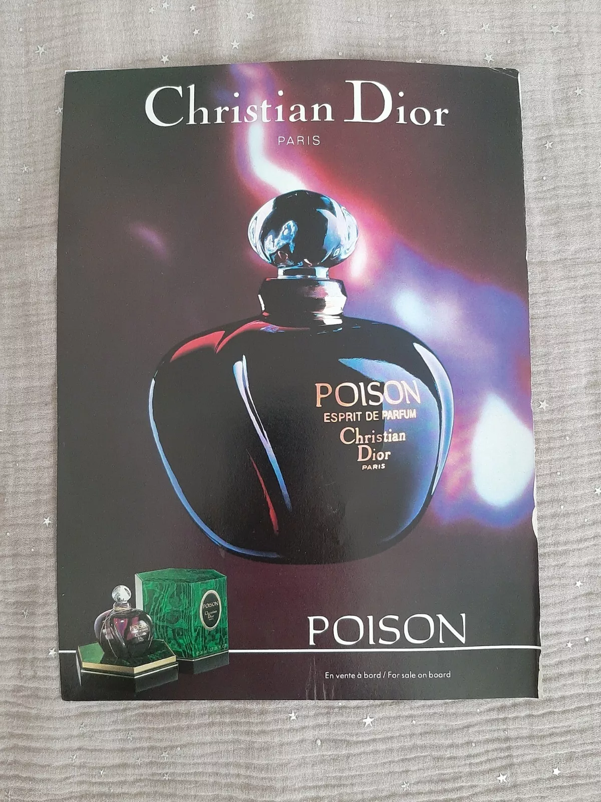 Publicité papier Parfum. Perfume Ad C. Dior Poison de 1989