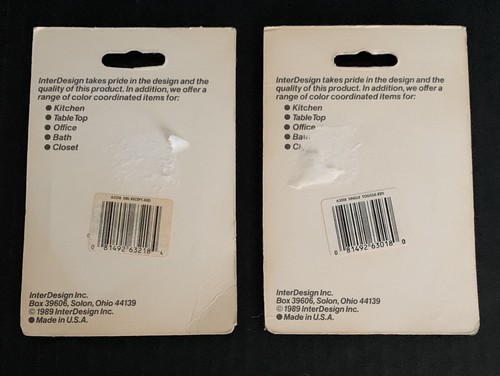 2 Vtg 1989 Red Wall Plates Switchplate Outlet Cover Plastic InterDesign USA New - Picture 6 of 9