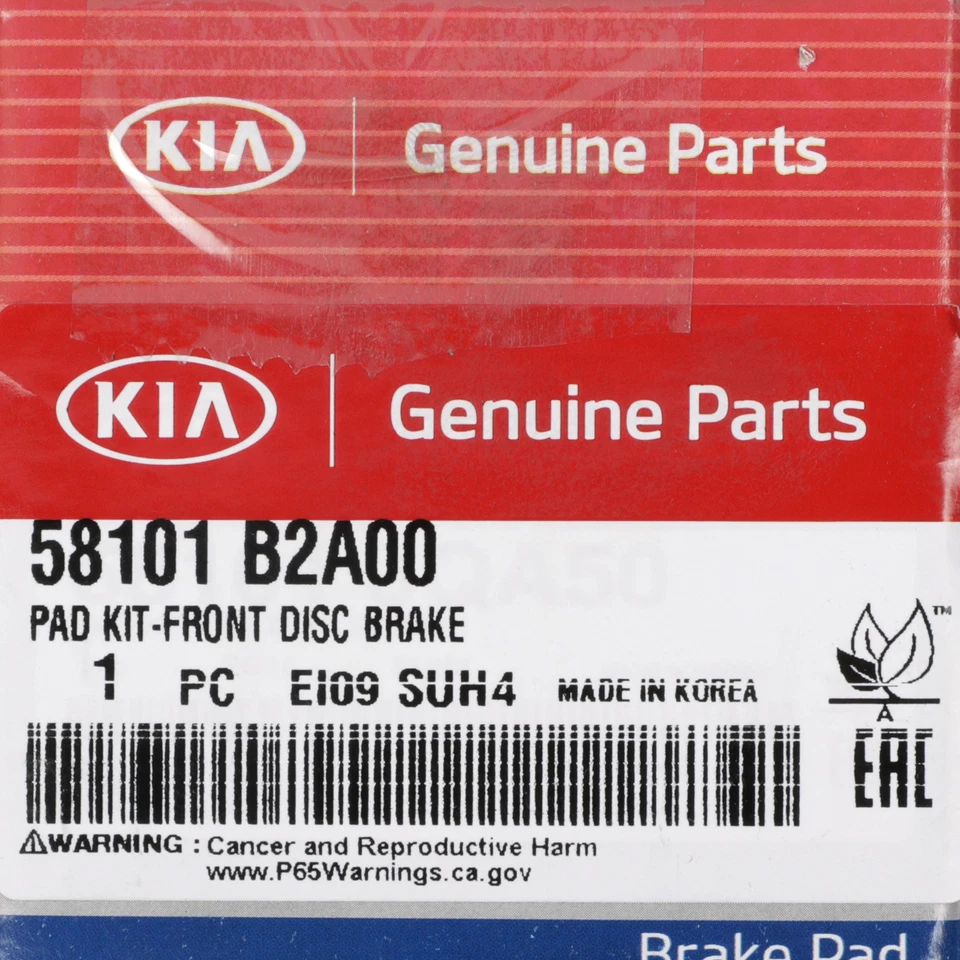 Pastilhas de freio a disco dianteiras genuínas Kia 14-17 Soul 15-17 Soul EV 58101-B2A00 NOVAS DO FABRICANTE DE EQUIPAMENTO ORIGINAL - Imagem 4 de 4