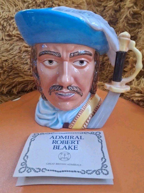 Admiral Robert Blake Maritime Trust Franklin Mint Porcelain Mug Figurine Stein 