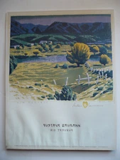 GUSTAVE BAUMANN, VINTAGE PRINT MUNSON GRAPHICS Rio Tesuque New Mexico Santa Fe