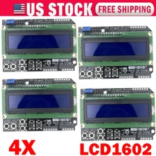 4PC 1602 LCD Display Blue Backlight Board Keypad Shield For  Duemilanove