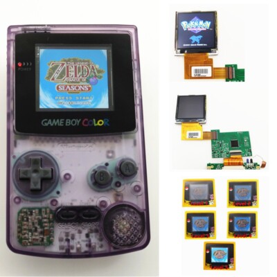Clear Purple Game Boy Color GBC Console With Backlight Back Light