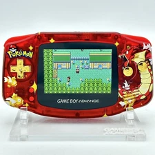 Game Boy Advance GBA Custom IPS Backlit UV Print Shell Gyrados Magikarp Gold Red