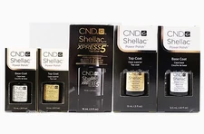 CND Shellac Authentic UV Gel Base Coat, Top Coat , Xpress Top Coat 7.3 ml 15 ml