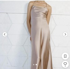 Zara Champagne Satin Maxi Dress Size XS NWT