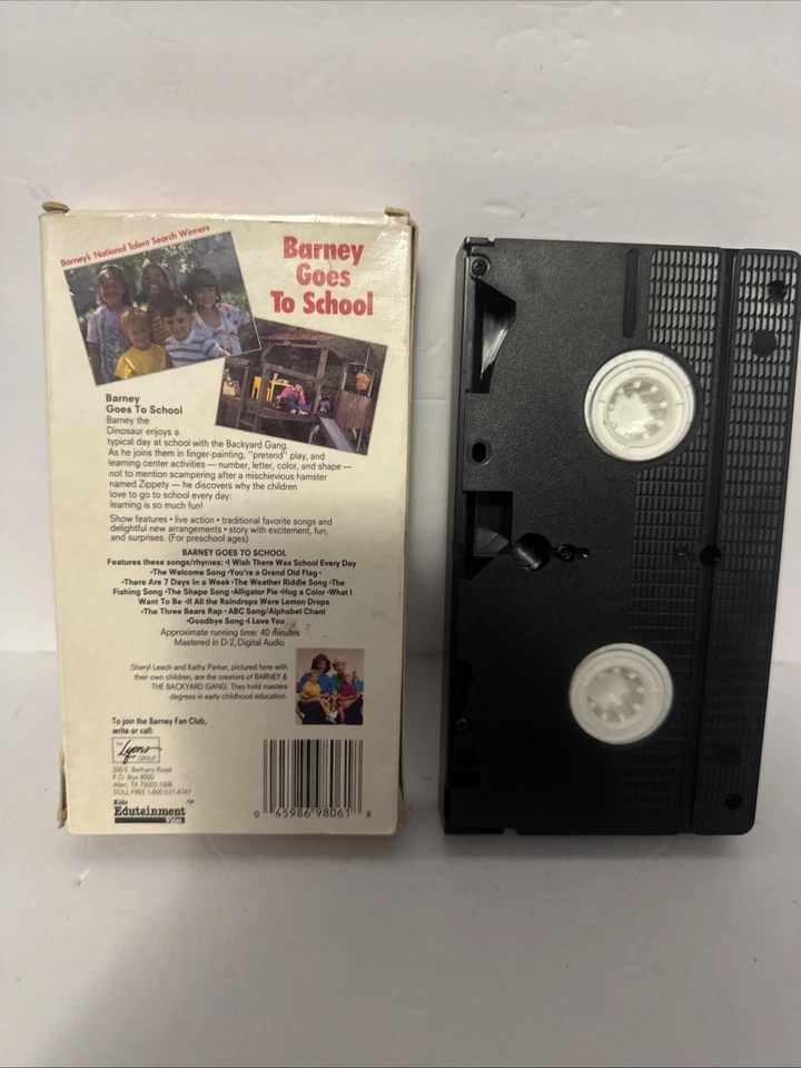 Barney & Backyard Gang Goes To School VHS 1990 Video Tape Rare Case Cover - Image 2 of 4