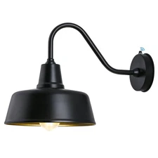 Barn Lights Outdoor Gooseneck Lighting, Dusk to Dawn Black Exterior Barn Ligh...