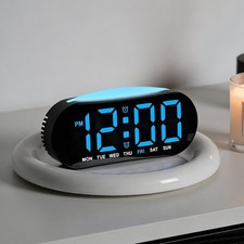 Slip LED Alarm Clock with Week Date for temp Display Dual Alarm Plastic Body