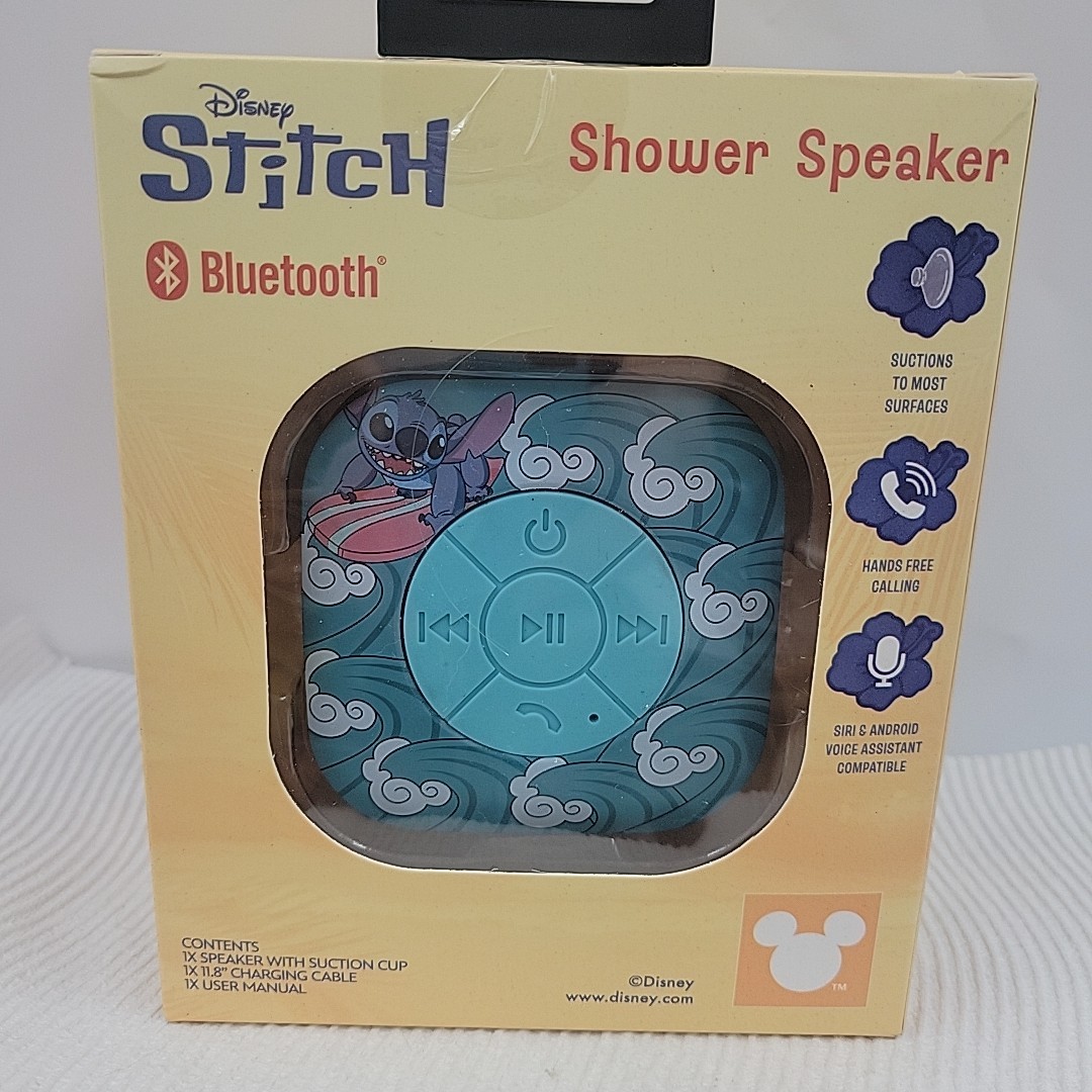 DISNEY STITCH Bluetooth Wireless Shower Speaker NIB Blue