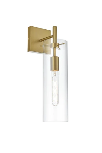 Living District Savant 4.5" Wall Sconce Clear Shade In Satin Gold - Picture 7 of 8