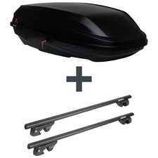 Dachbox G3 BiCube 400+ + Dachträger Menabo Sherman für Mercedes GLK Typ X204 Top Dachbox G3 BiCube 400+ + Dachträger Menabo Sherman für Mercedes GLK Typ X204 Top