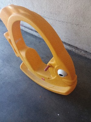 Vintage Step 2 Rocking Yellow Angel Fish Rocker Toddler Ride On - Rare!