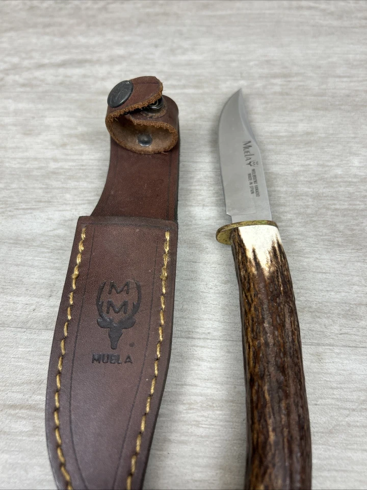 Cuchillo de caza Muela Spain 90076 Fury hoja fija mango ciervo con funda de cuero Foto 3 de 4