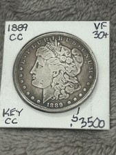 KEY VF+ 1889-CC MORGAN DOLLAR.  Nice even wear and toning. Trends $3500+