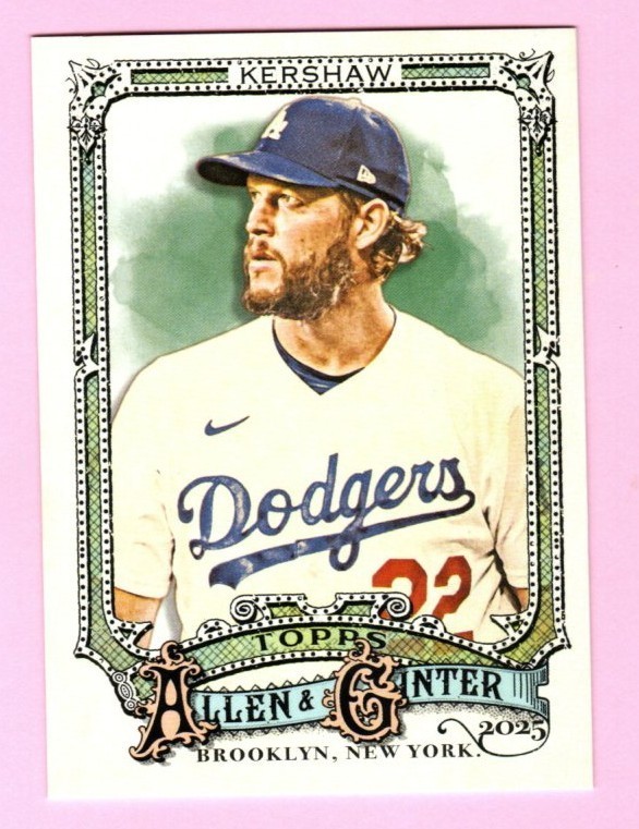2025 Topps Allen & Ginter #37 Clayton Kershaw Los Angeles Dodgers