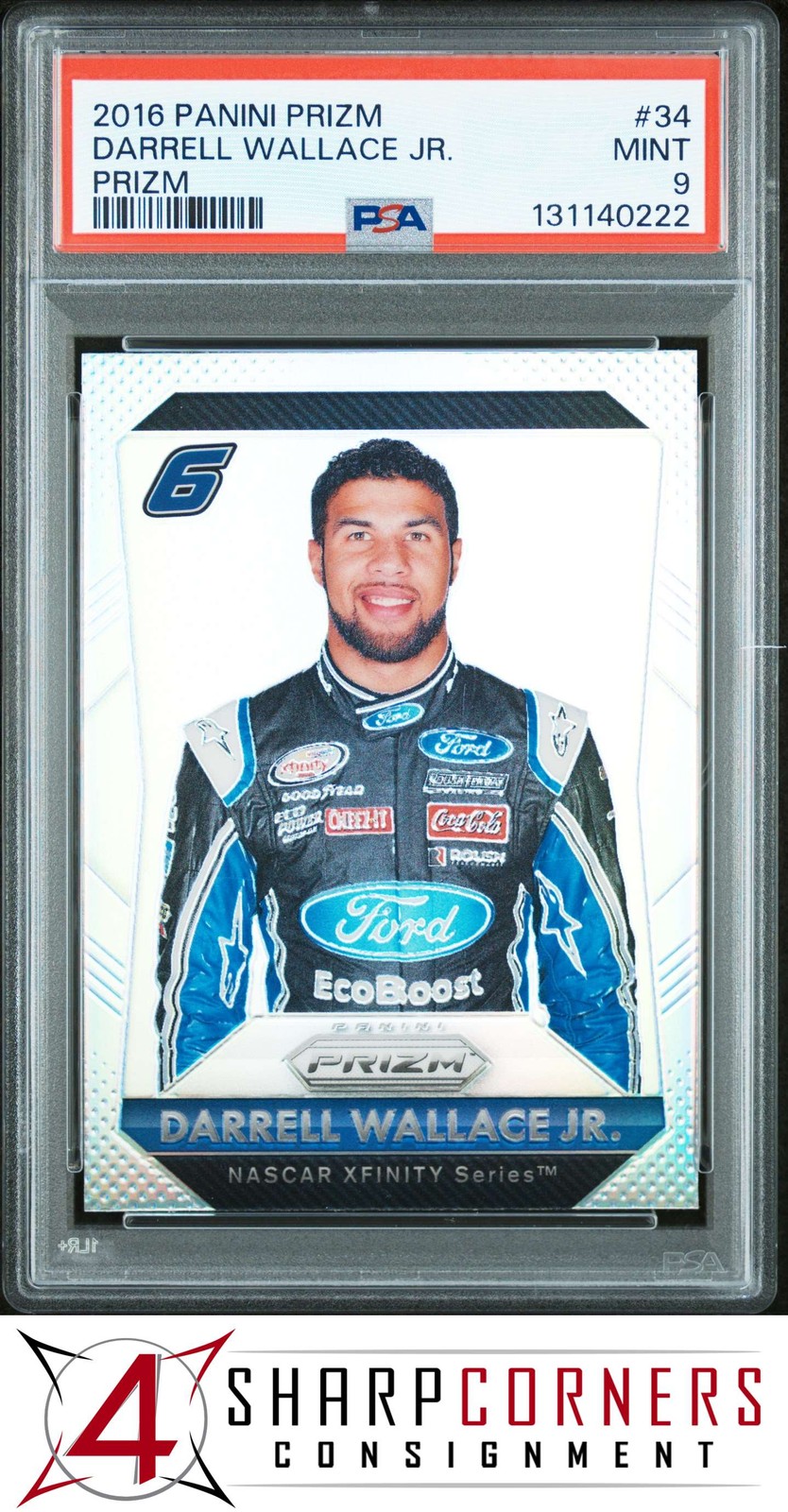 2016 PANINI PRIZM SILVER #34 DARRELL BUBBA WALLACE JR. PSA 9