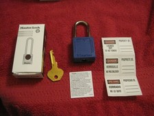 MASTERLOCK Lockout Padlock 410BLUWWG Quantity 6, Color Blue