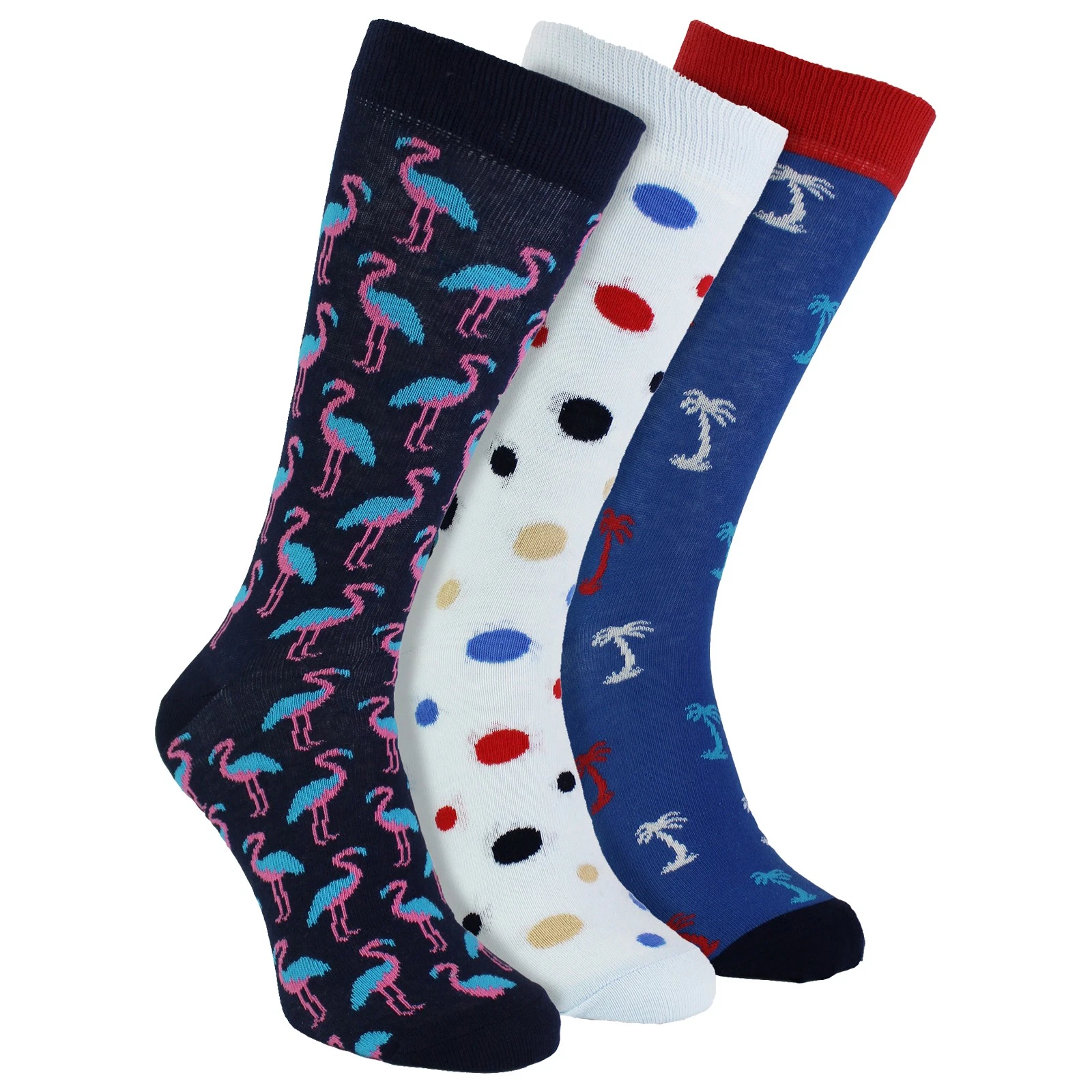 Mens Summer Novelty Socks by Happy Socks - 3 Multi Pack Cotton Gift Socks