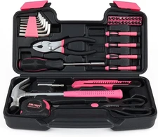 39-Piece Household Tool Set with Toolbox Storage Case for Essential Home Repairs
