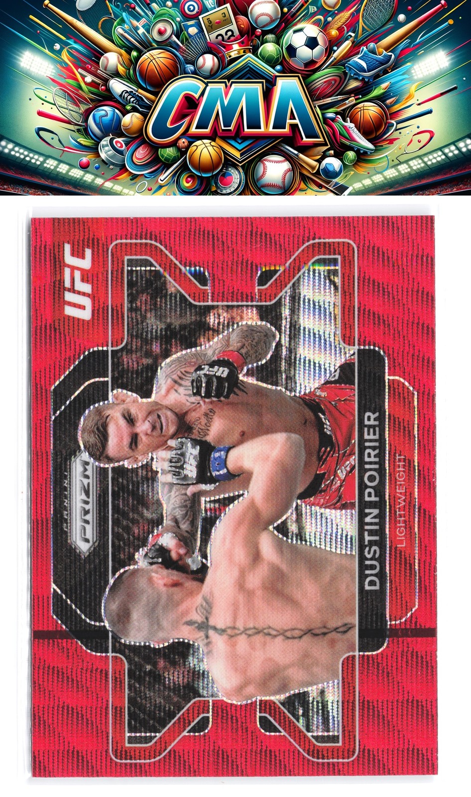 2022 Panini Prizm UFC #21 Dustin Poirier Ruby Wave