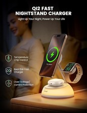 4-in-1 Qi2 15W Magnetic Wireless Charging Station with Night Light