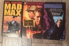 3 Classic VHS Tapes Bundle! Mad Max + Vertigo + The Towering Inferno. Action Lot