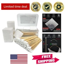 Efficient Firearm Care Kit: 300 Cleaning Patches & 200 Swabs for Every Caliber