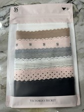NEW Victoria's Secret Lace Trimmed Bikini Panties 7 Pack Sz M