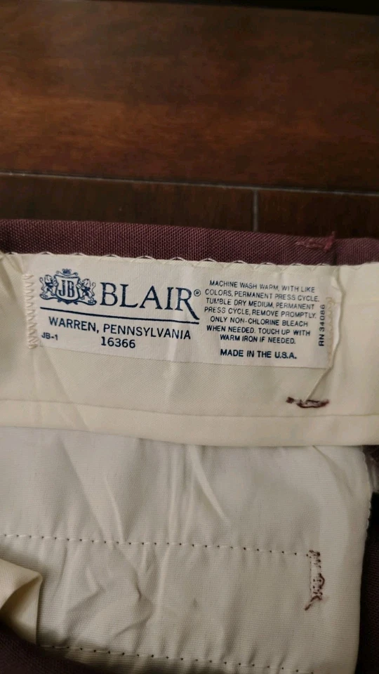 Pantalón Blair vintage delantero plano para hombre talla 34 Foto 3 de 4