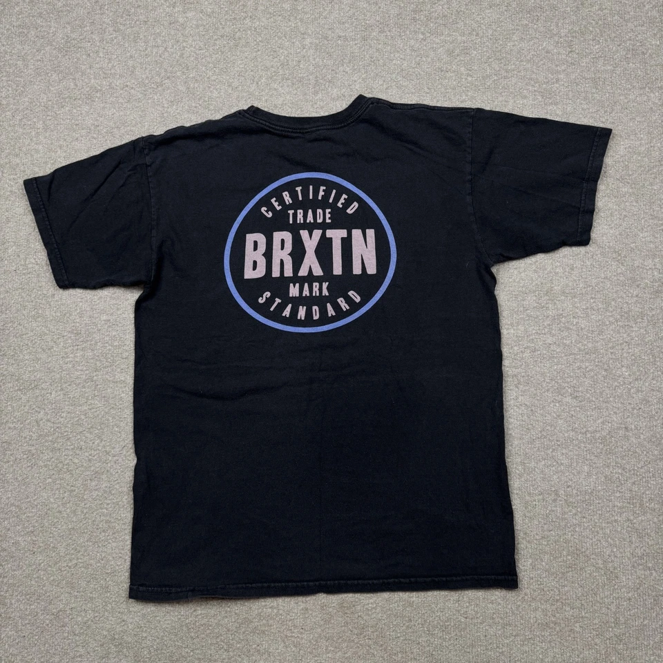 Camisa informal Brixton para hombre talla M negra manga corta cuello redondo skateboarding Foto 2 de 4