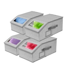 4 Pack Hat Organizer for Baseball Caps, Hat Storage Box, Holds up to 48 Caps,...